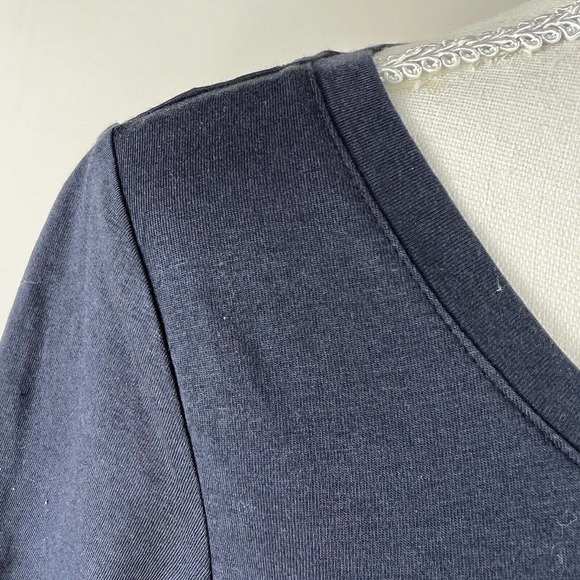 LOGO Lori Goldstein Navy Lace Hem Tunic Top Size XXS Dress - Picture 3 of 11